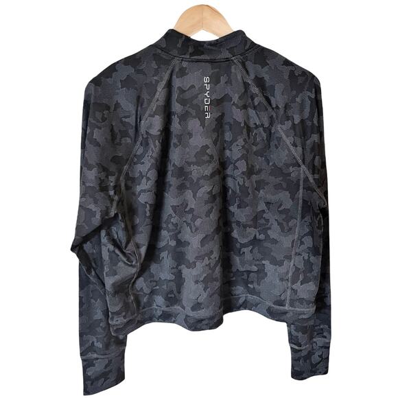 SPYDER Jacket Cropped Top Camouflage Half Zip Long Sleeves Fleece Lined XL NWT - Picture 2 of 9